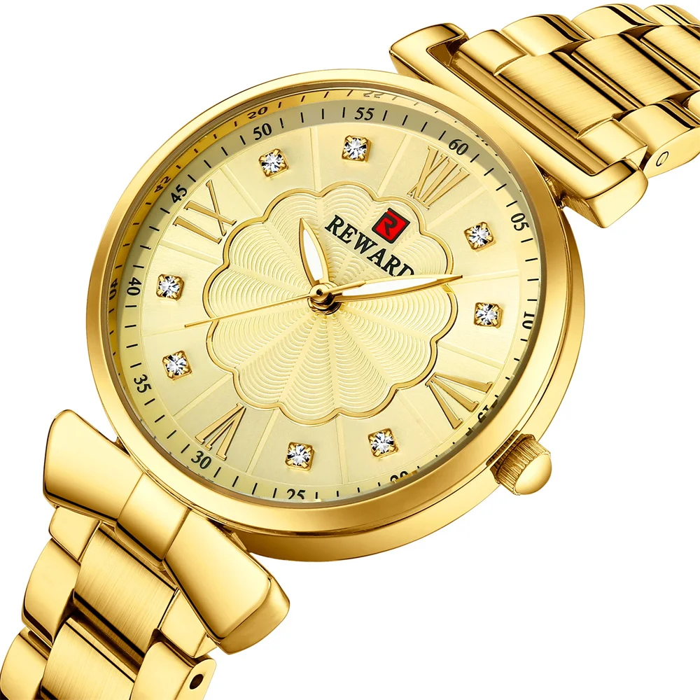 

Reward New design luxury japan seiko movement stainless steel lady womens watch Best brand water proof clear watch wrist