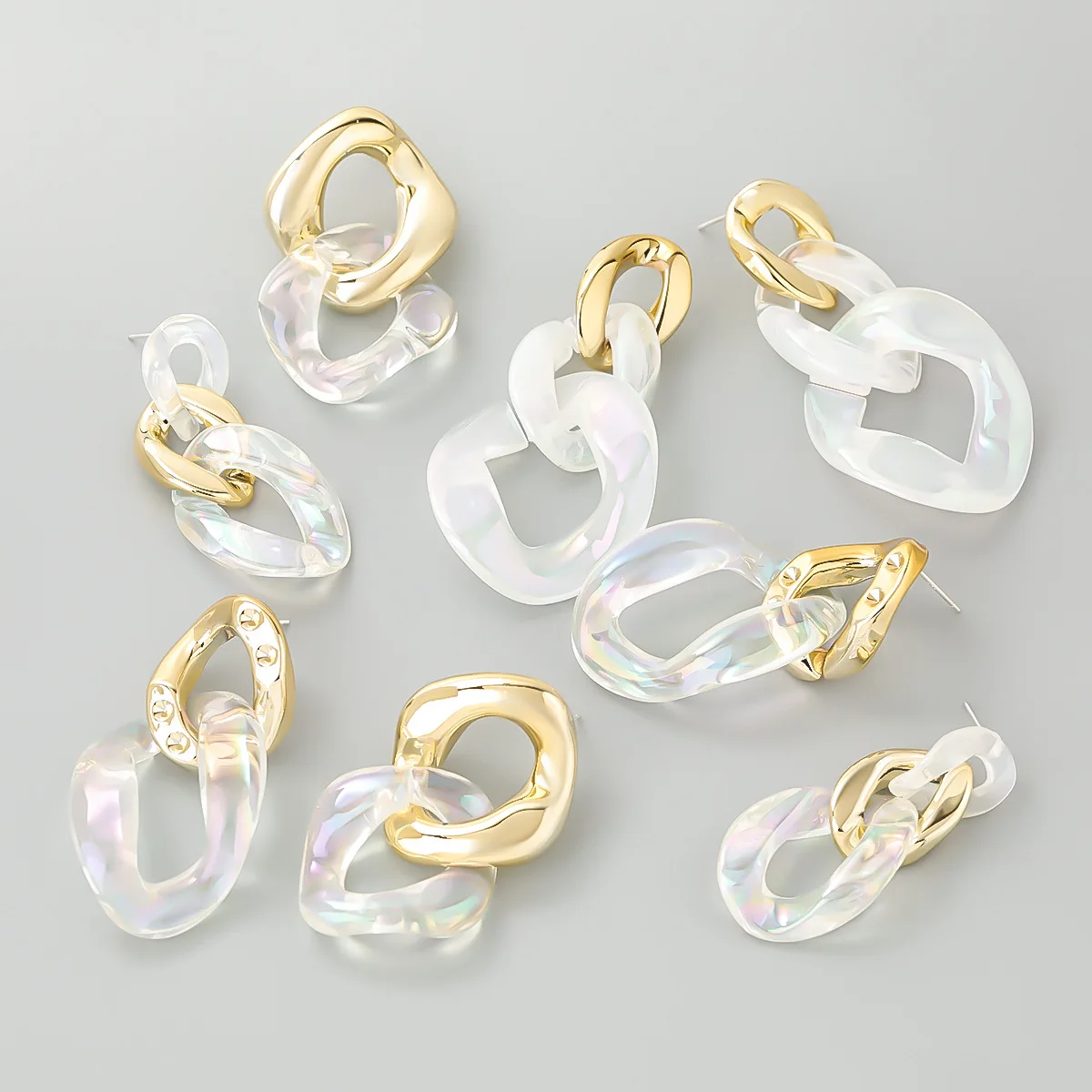 

EH14061L 2021 new arrive earrings women layered chain resin earrings, Gold