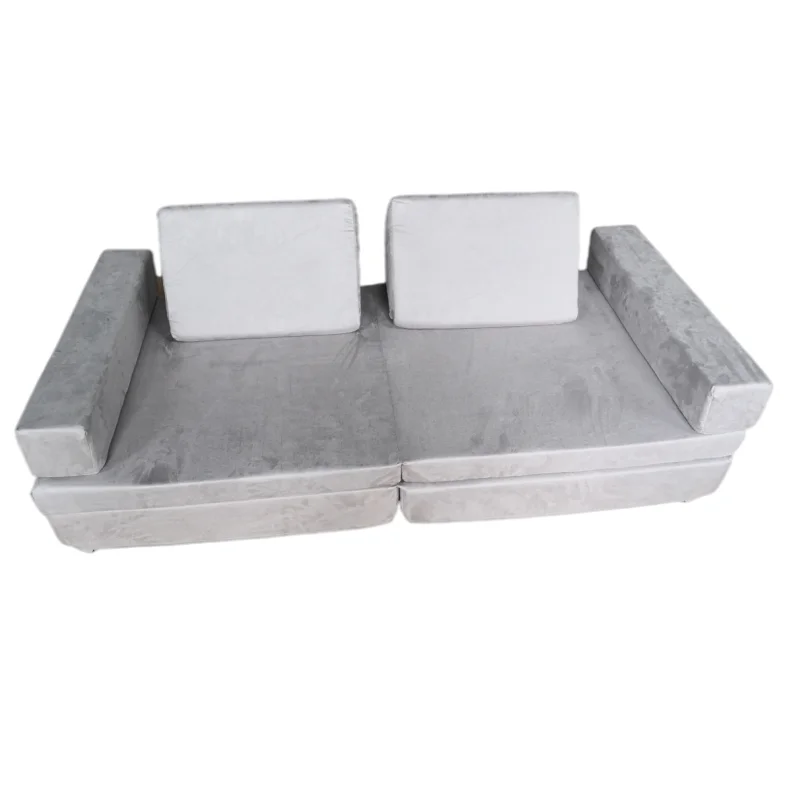 

2021 hot selling children kids sponge play cushion couches mat with 2 triangle pillows & removable & washable covers