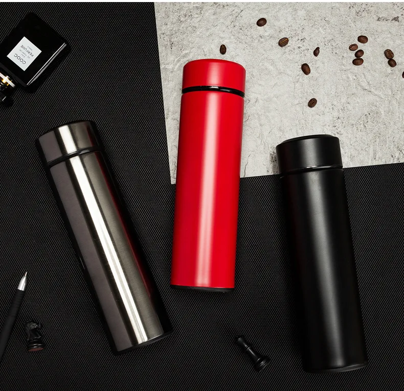 Red Custom Smart Hydro Led Flask Vacuum Insulated Thermos Bottle With