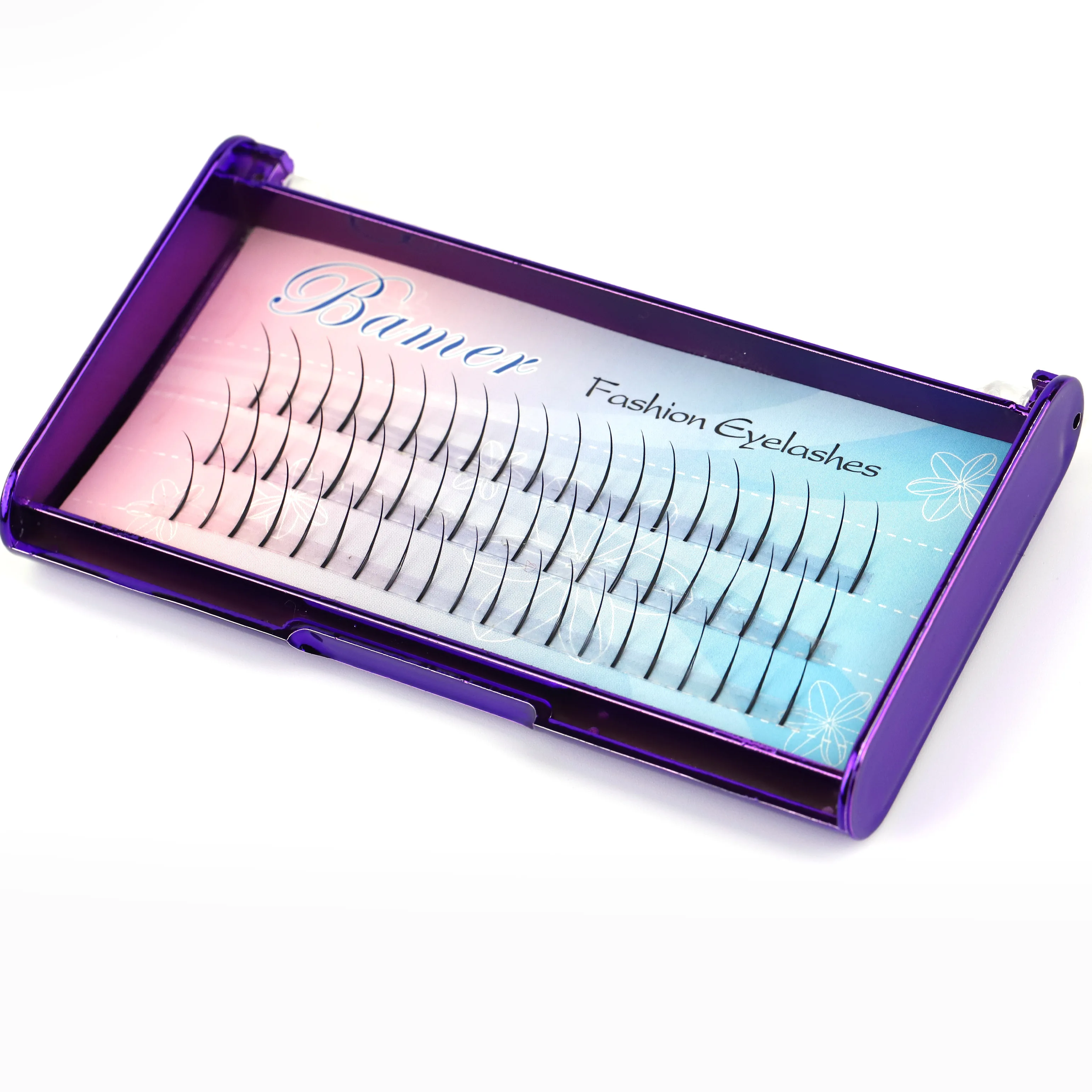 

3 row 8-15mm individual lash fans c curl volume glossy 0.05 individual lash extensions trays, Natural black