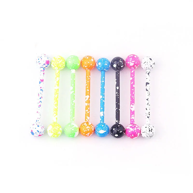

2021 Sailing Piercing Jewelry Tongue Piercing 316L Stainless Steel Mixed Tongue Labret Rings Colorful Ball Labret Stud
