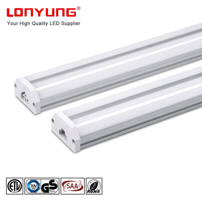 ETL DLC shop retrofit warm white compact 600mm 25 watt Double T5 Integrated led batten tube light fixture