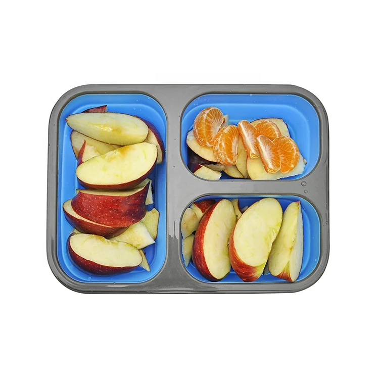 

Jewelives Eco Friendly Silicone Collapsible Bento Lunch Box For Kids School, Any pantone color is accepted