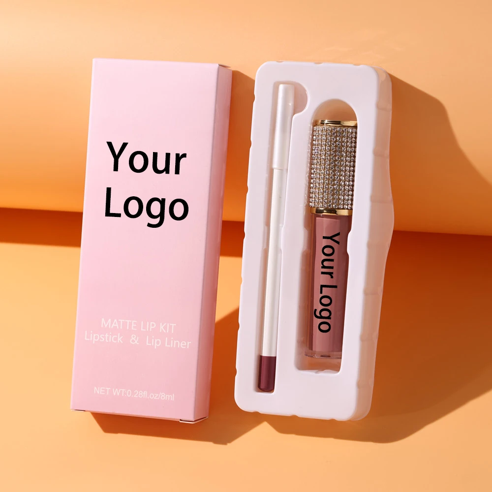

2021 Liquid Lipstick and Lip Liner Set Luxury Matte Private Label Box High Quality Makeup Suits