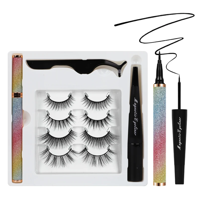 

Newest Style Magnetic Eyelashes Magnetic Lash Eyeliner Set with Glue Pen and tweezers