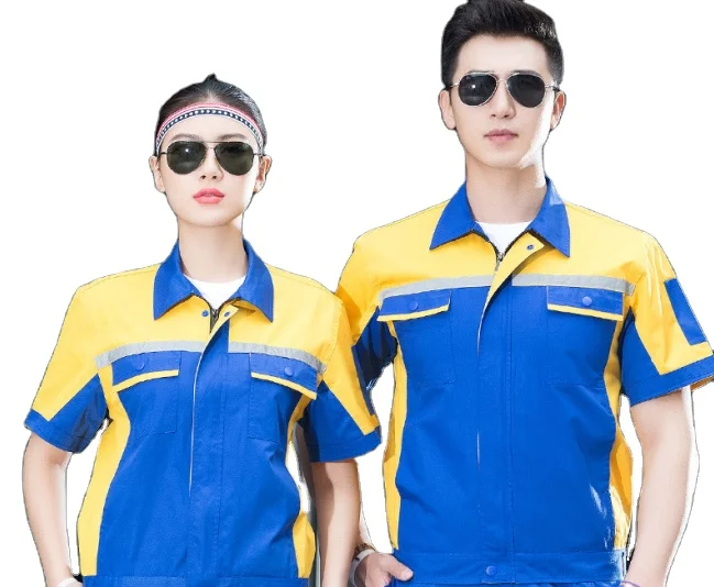 

high quality short sleeve work clothes overalls Factory Industrial Workwear workers uniform Customized, 6 color