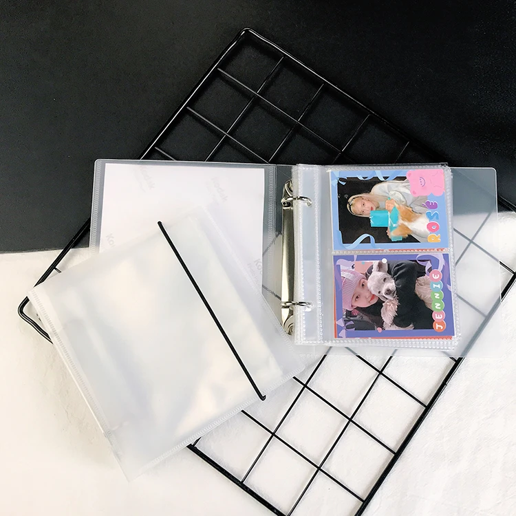 

hot sale Kpop 3 /4 /5 /6 inch photo album PP shell with elastic band pp inner page collection card album book