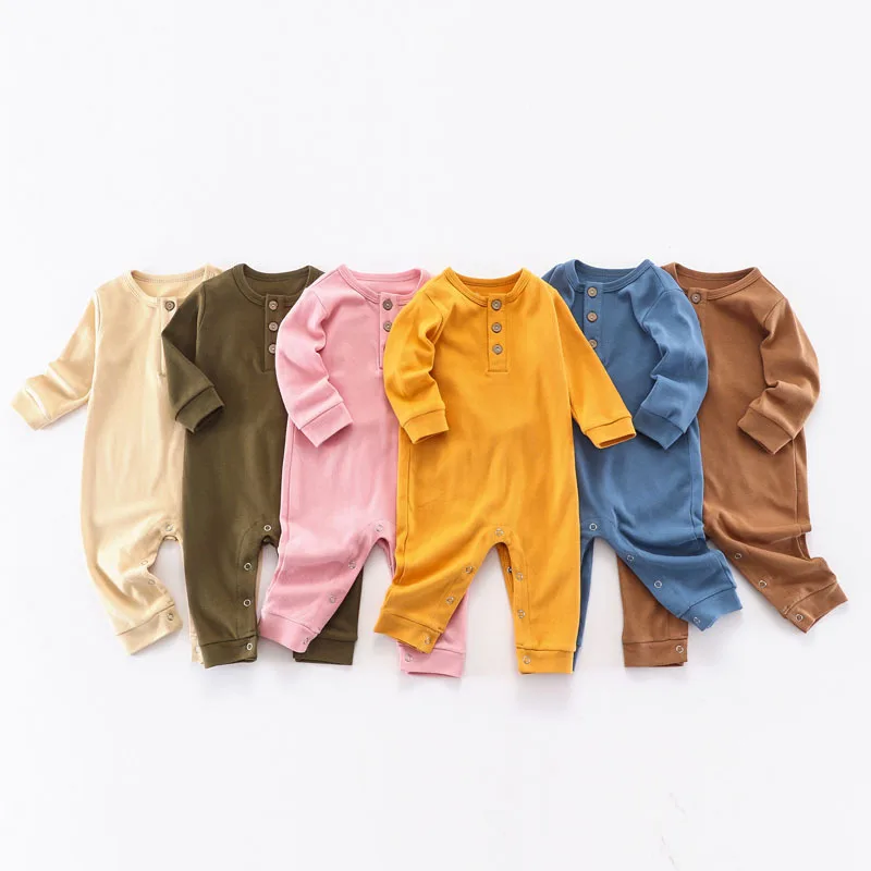 

2021 newborn long-sleeved romper climbing clothing one-piece spring and autumn romper baby girl clothes, Picture shows