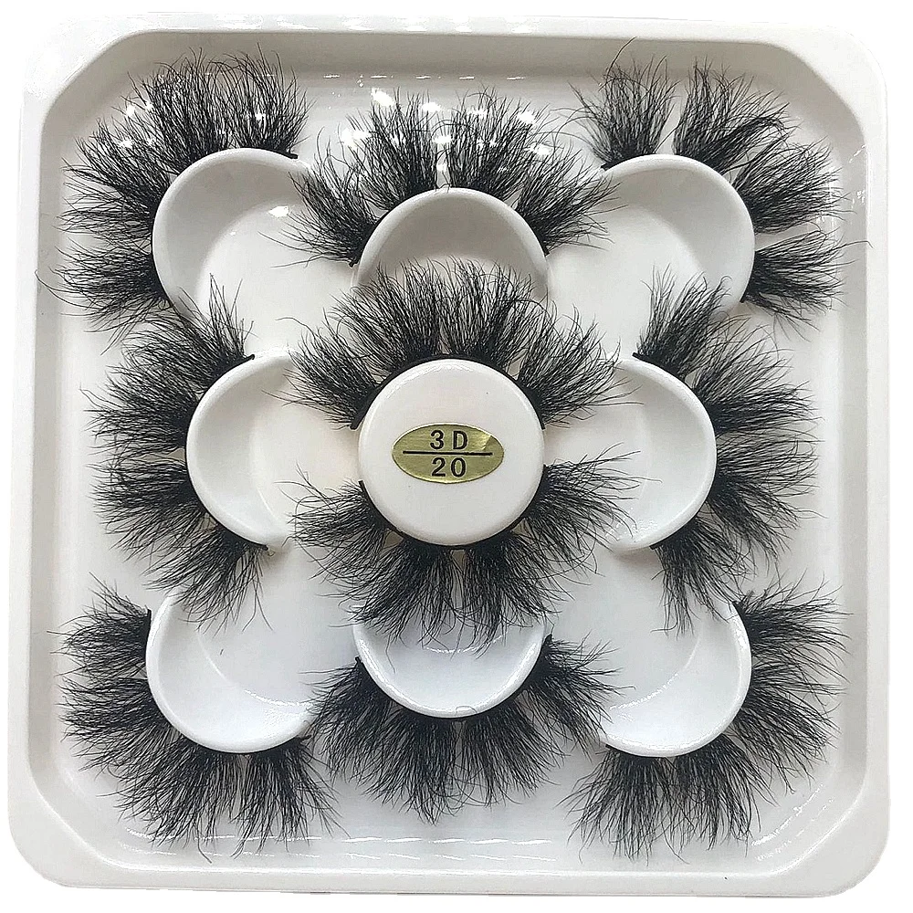 

full strip lashes 3D Fluffy Mink Eyelashes Extension 5 Pairs Wispy Faux Cils False Mink Lashes in Bulk vendor customized boxes