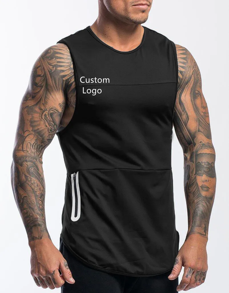 

Custom Label Sport Bodybuilding Men's Tank Tops Fitness Muscle Workout Sleeveless Gym Running Shirts Vest, 6 color