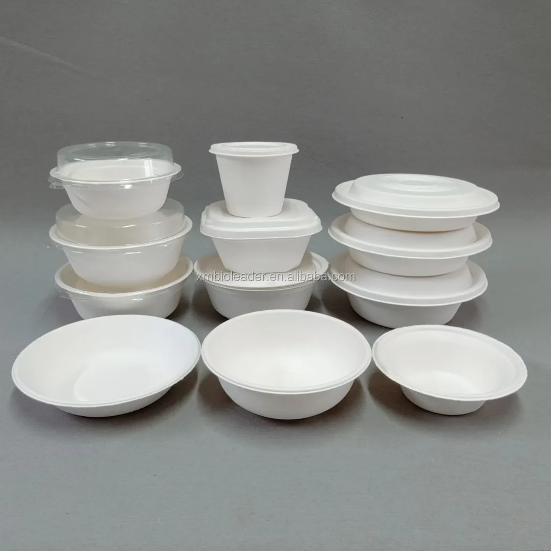 Biodegradable Sugarcane Bagasse Salad Bowl With Lid - Buy Sugarcane ...