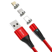 

3A fast charging LED indicator 3 in 1 usb magnetic charger cable for micro