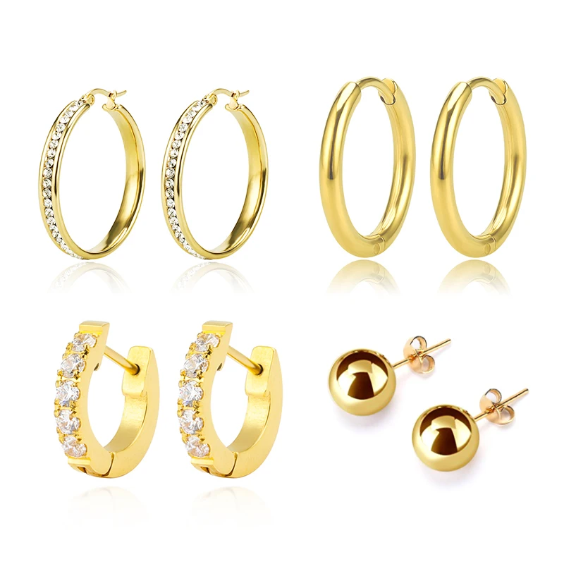 

Chengfen Jewelry Direct Sale Cheapest Price From Size 2mm To 12mm Stud Gold Ball Earring, Gold and silver