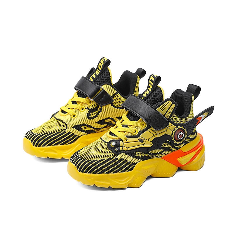 

2021 New Fashion Rainbow Kids sport Shoes For Girls Sneakers Students Breathable fly knitting Children Shoes Boys Sneakers xie