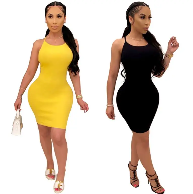 

women dresses casual dresses women sexy mini women party dress wholesale, Yellow/black