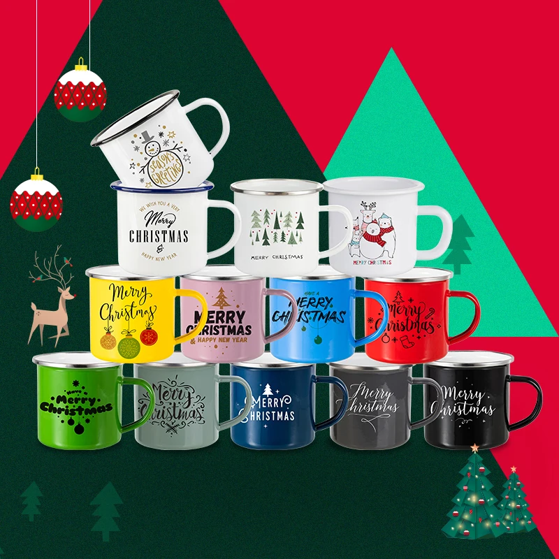 

2020 PYDLife Newest Christmas Mug Sets Sublimation Custom Enamel Mug, 13 colors