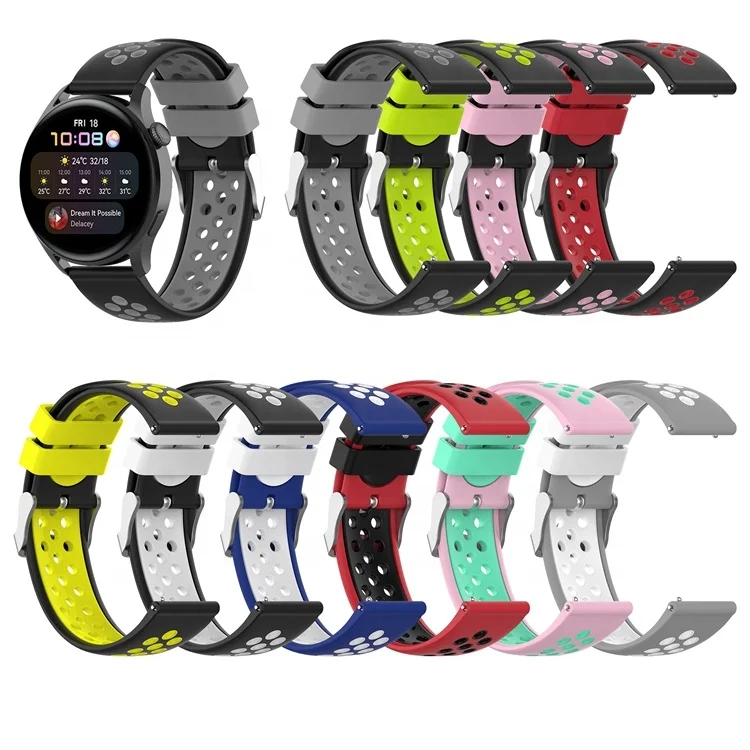 

Classic Silicone Replacement Band Strap For Huawei Watch 3 Pro Smart Watch Wristband, 10 colors