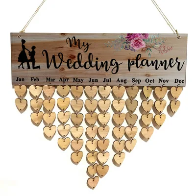 

Creative Valentine's Day Family Birthday Wedding Reminder Hanging DIY Wooden Advent Calendar Plaque Home Wall Decoration