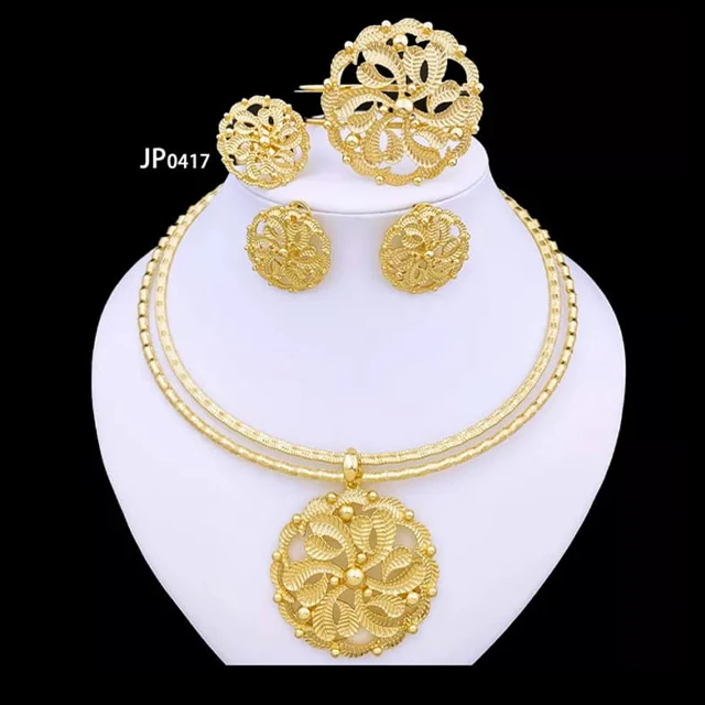 

2023 jewelry design with lucky disc 24k gold luxury jewelry american jewelry sets