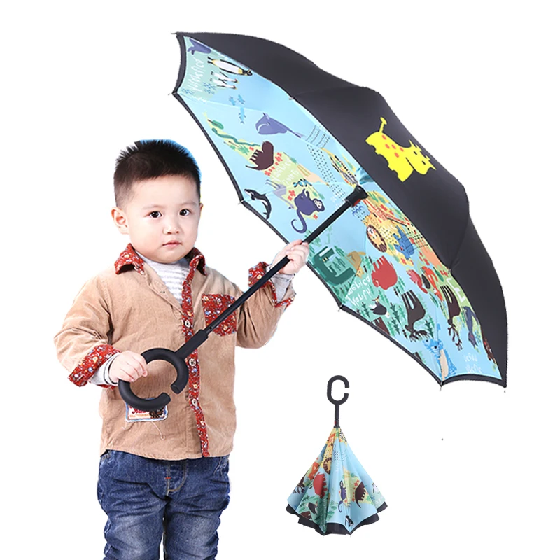 

1 pcs buy 19'' kids cartoon polyester inverted umbrella