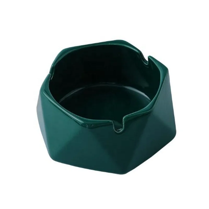 

Ceramic 2020 Nordic Style Simple Creative Fashionable Ashtray Smooth Washable Elegance Skidproof Durable Ashtray, Green/blue/black