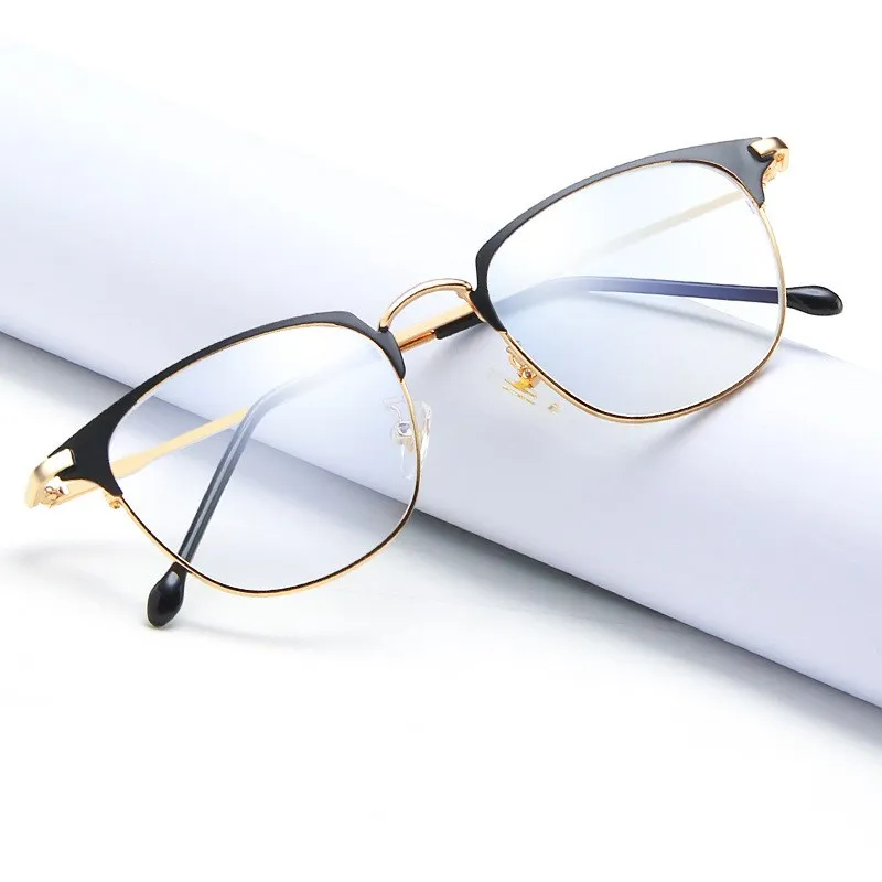 

2021 Fashion oval eyeglass frame fashionable meter frame glasses square men and women anti blue light flat lens