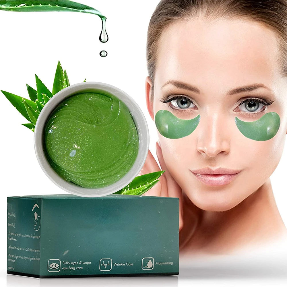 

Private label Natural Aloe Gel extract sleeping collagen hydrogel eye gel patch Dark Circles Under Eye mask