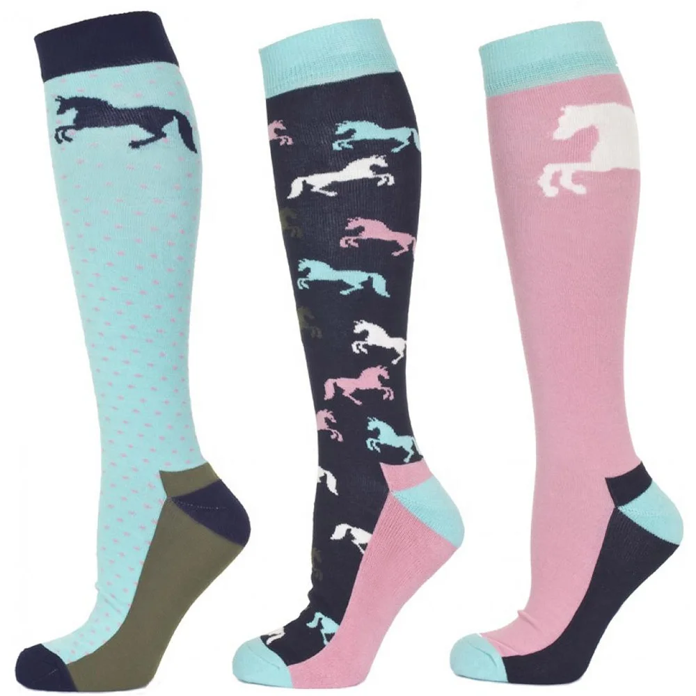 

EW Custom Cotton Knitting Knee High Horse Riding Equestrian Socks, All colors available