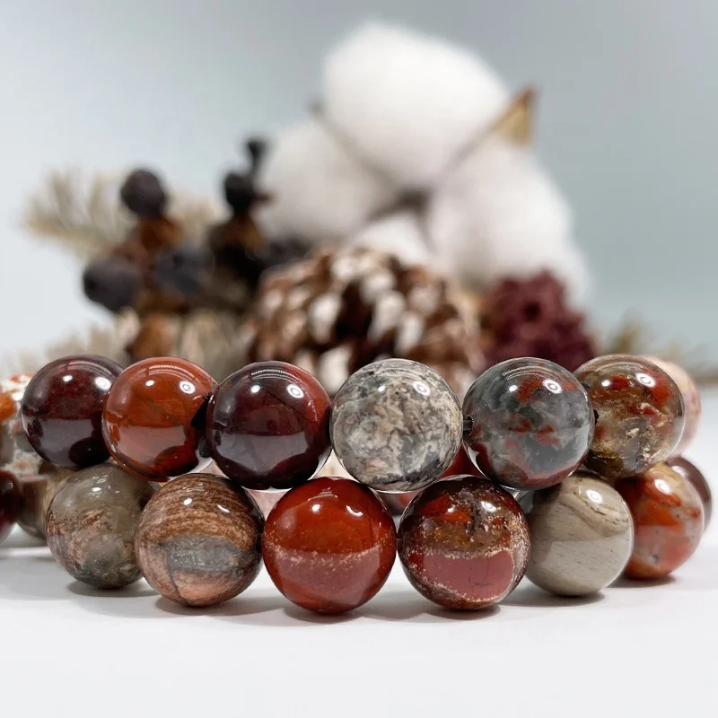 

Natural Smooth Red Flower Jasper Gemstone Loose Beads For Jewelry Making DIY Handmade Crafts 4mm 6mm 8mm 10mm 12mm