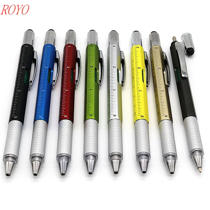 
Ruler Pen Vernier Caliper Ballpen Student Gift Tool Pen Screwdriver Spirit Level Touch Ballpoint Pen 