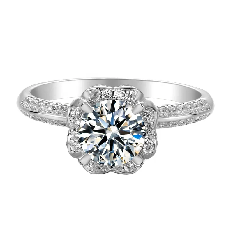 

Luster low price flower shape moissanite ring