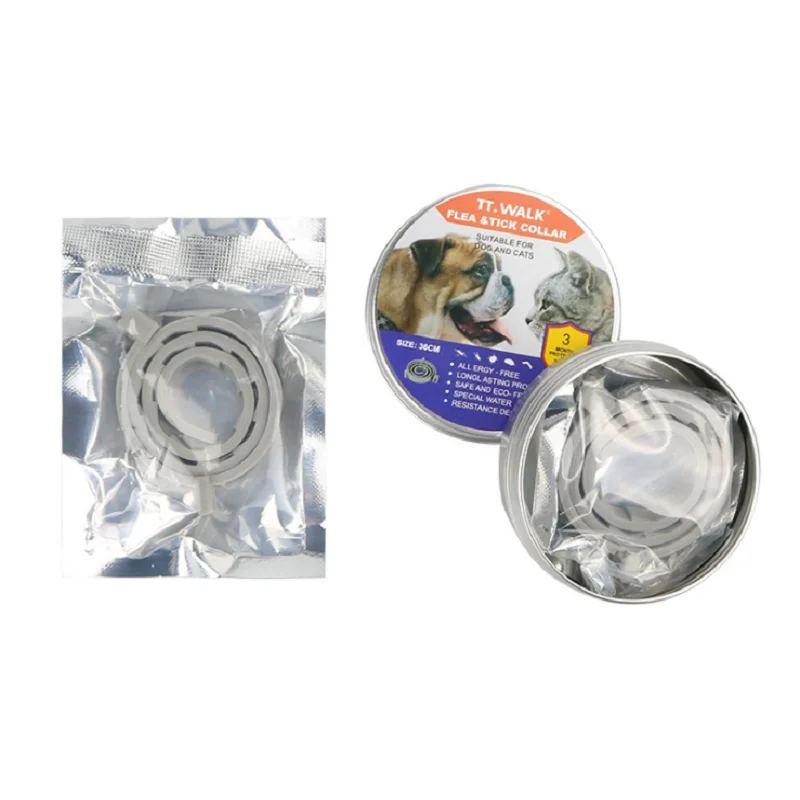 

Whole sale New design 9 month Anti Flea Tick Mosquito adjustable Pet Dog Flea Collar for Dog Cat, Gray