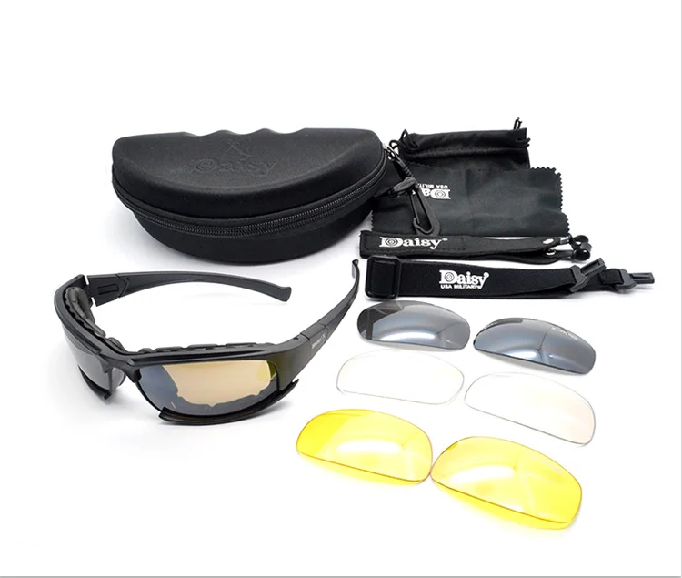 

Military Polarized Sunglasses with 4 Lens Original Box Men's Shooting Tactical Sunglasses Riding Outdoor Windproof Glasses Set