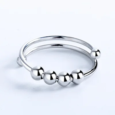 

2021  Cute Fashion Stacking Silver Anxiety Ring Fidget Ring Anxiety Ring For Women