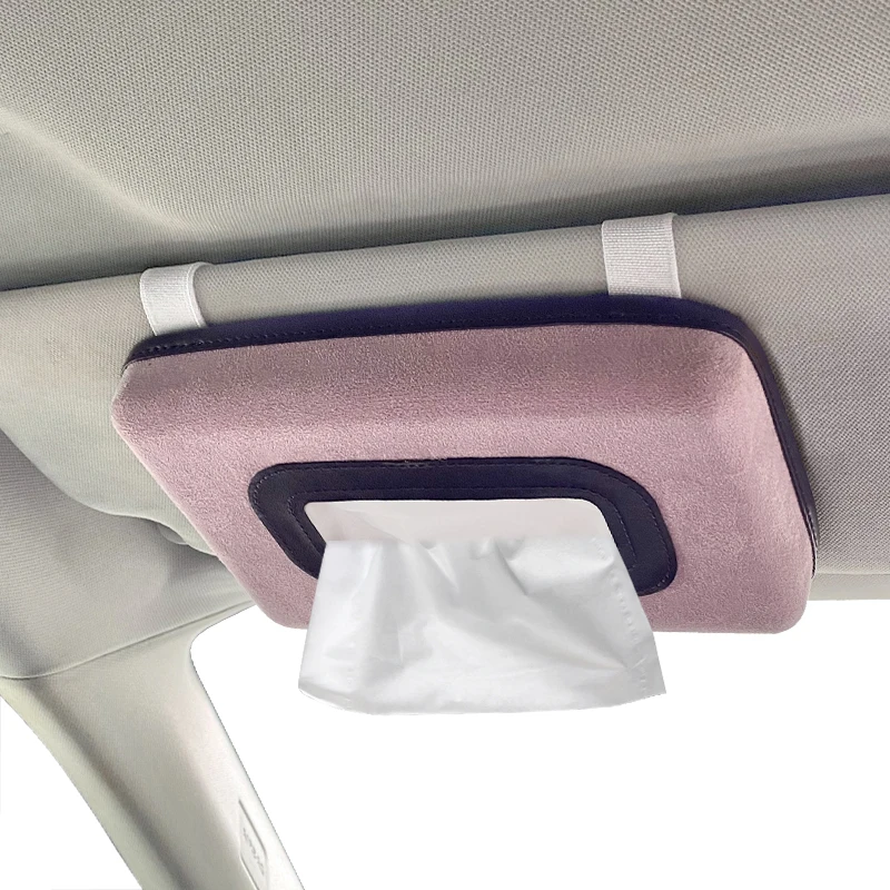 

Tissue Box Rectangle Eco-friendly Napkin Holder Clip Office tissue holder box for car, Pink/purple/blue/gray