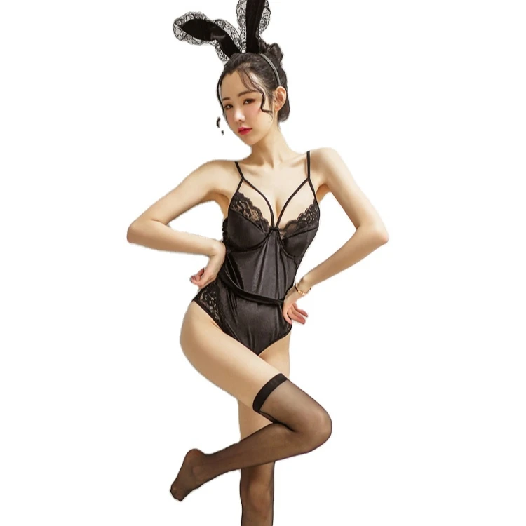 

Black Velvet Lingerie Sexy Hot Transparent Bunny Girl Cosplay Women Costumes