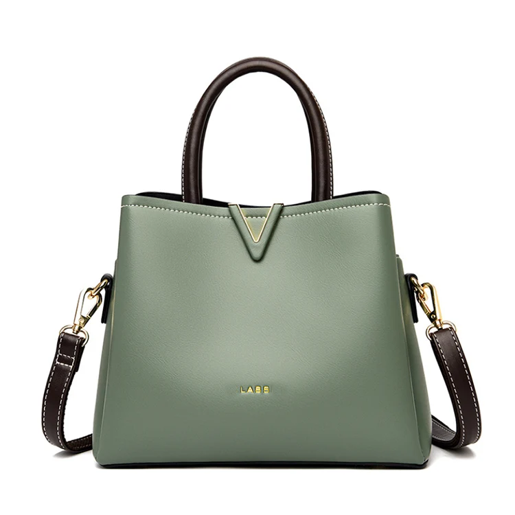 

2021 Popular Green PU Leather Women Cross Body Hand Bags Female Purse Crossbody Handbags