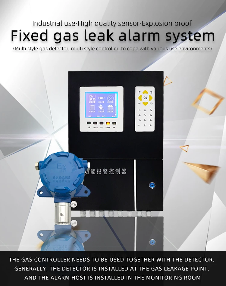 Industrial Fixed Natural Gas Lpg Leak Alarm Detector System Rs485 ...