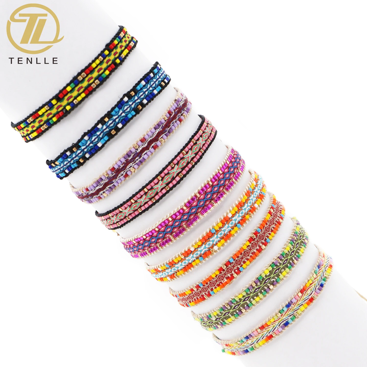 

Boho Summer Beach Jewelry Fashion Retro Friendship Handmade Bohemian Rope Chain Rainbow MIYUKI Beads Woven Bracelet Couple
