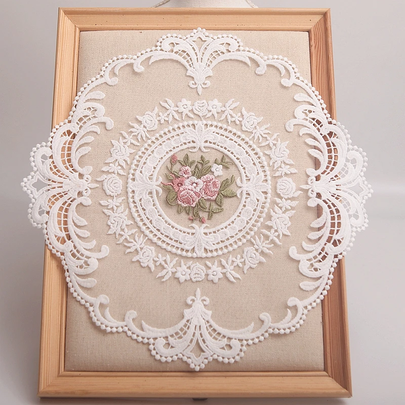 

Round Table Mat Lace Rhombus Fancy Mold Pastry Decoration Home Improvement Embroidery Water-Soluble Placemat Lace