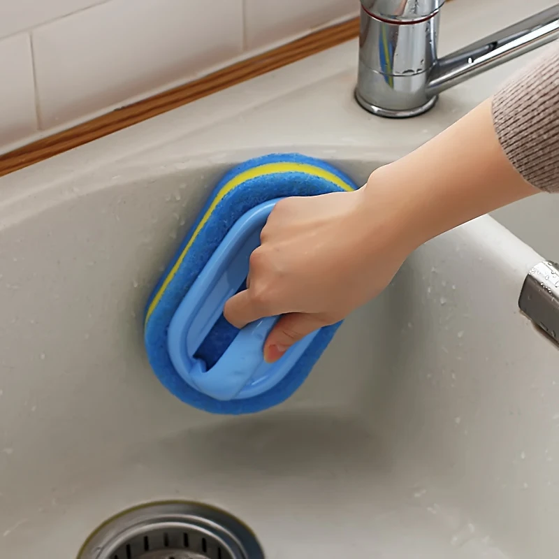 

Kitchen Bathroom Tile Decontamination Cleaning Brush Sponge Bathtub Brush Household Cleaning Tool, As photo