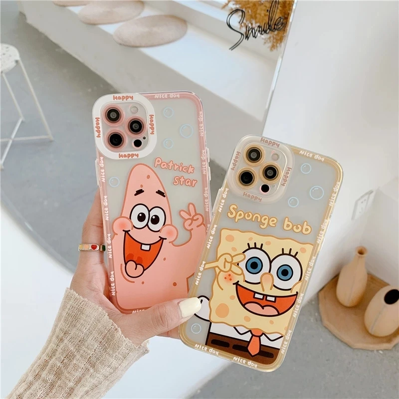 

Funny Cute Cartoon Pattern Phone Case For iPhone 12 mini 7 8 plus 11 Pro max SE 2020 X XR XS Max Transparent Cover Silicone Capa