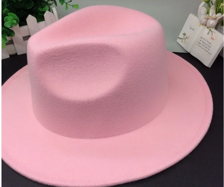 
Outdoor Vintage Men women Summer Wide Brim Panama Fedora Sun Hat felt Fedora Hats caps 