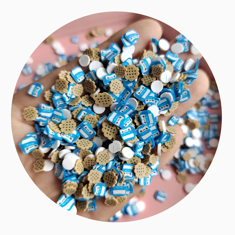 5mm 10mm Polymer Clay Cartoon Cookie Slice Hot Clay Sprinkles for DIY Making Nail Art Craft Scrapbooking