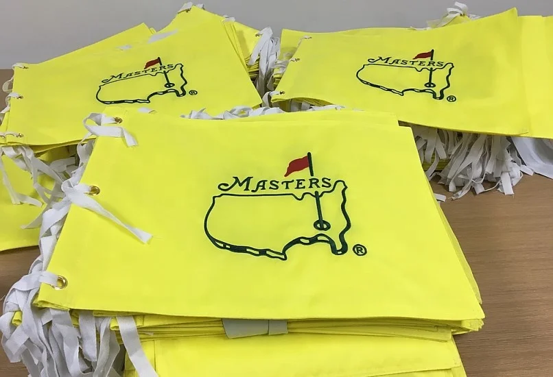 Custom Embroidered Golf Pin Flags Nylon Golf Flag With Ties Buy Golf