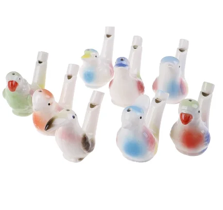 

Hot Selling Whistle Children Music Flute Ceramic Ocarina Water Bird Whistle, Mix