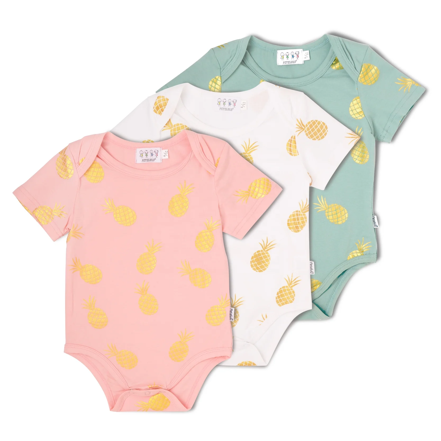 

High Quality Short-Sleeve 3 Pieces Baby Bodysuit Set Import Baby Clothes From China, Picture