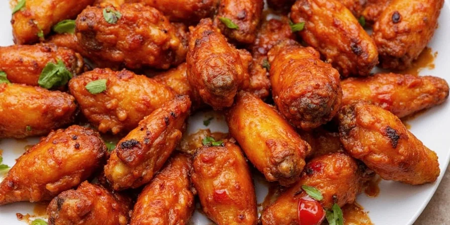 Smoked Thai chilli wings with lemongrass garnish