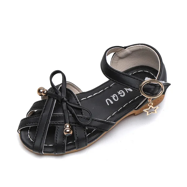 

Sepatu anak-anak New Arrival Soft Sole Bowknot Breathable Children Sandals, White/black/pink